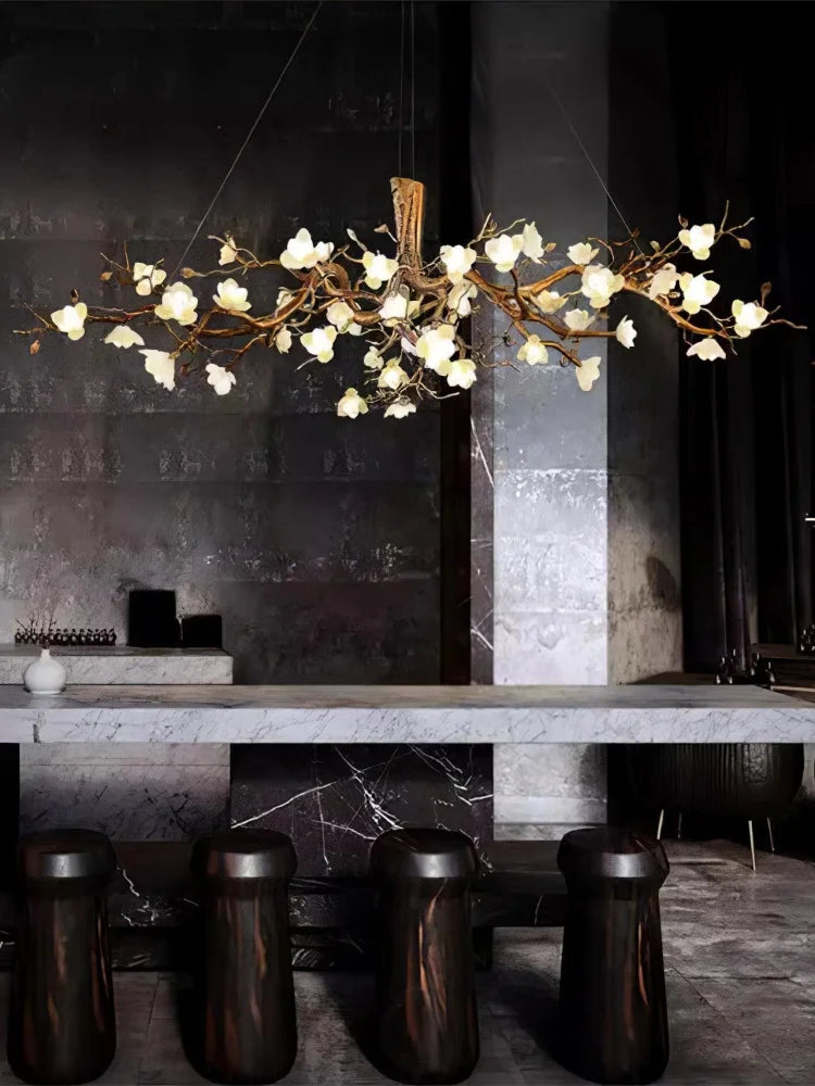 Flower Bloom Branch Type Brass Chandelier - Branch-1-Yiosilamp