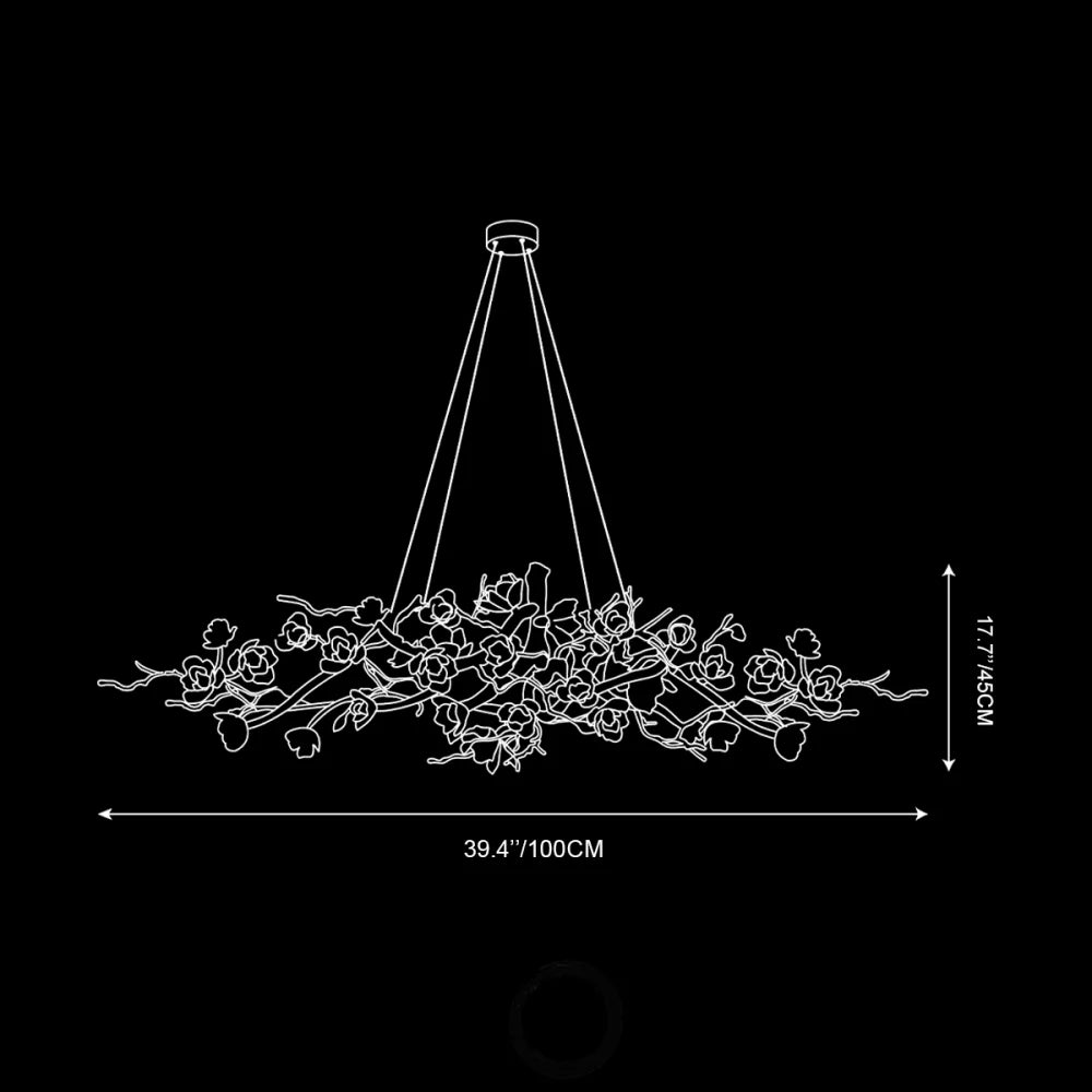 Flower Bloom Branch Type Brass Chandelier Chandelier