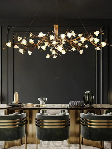 Flower Bloom Branch Type Brass Chandelier Chandelier