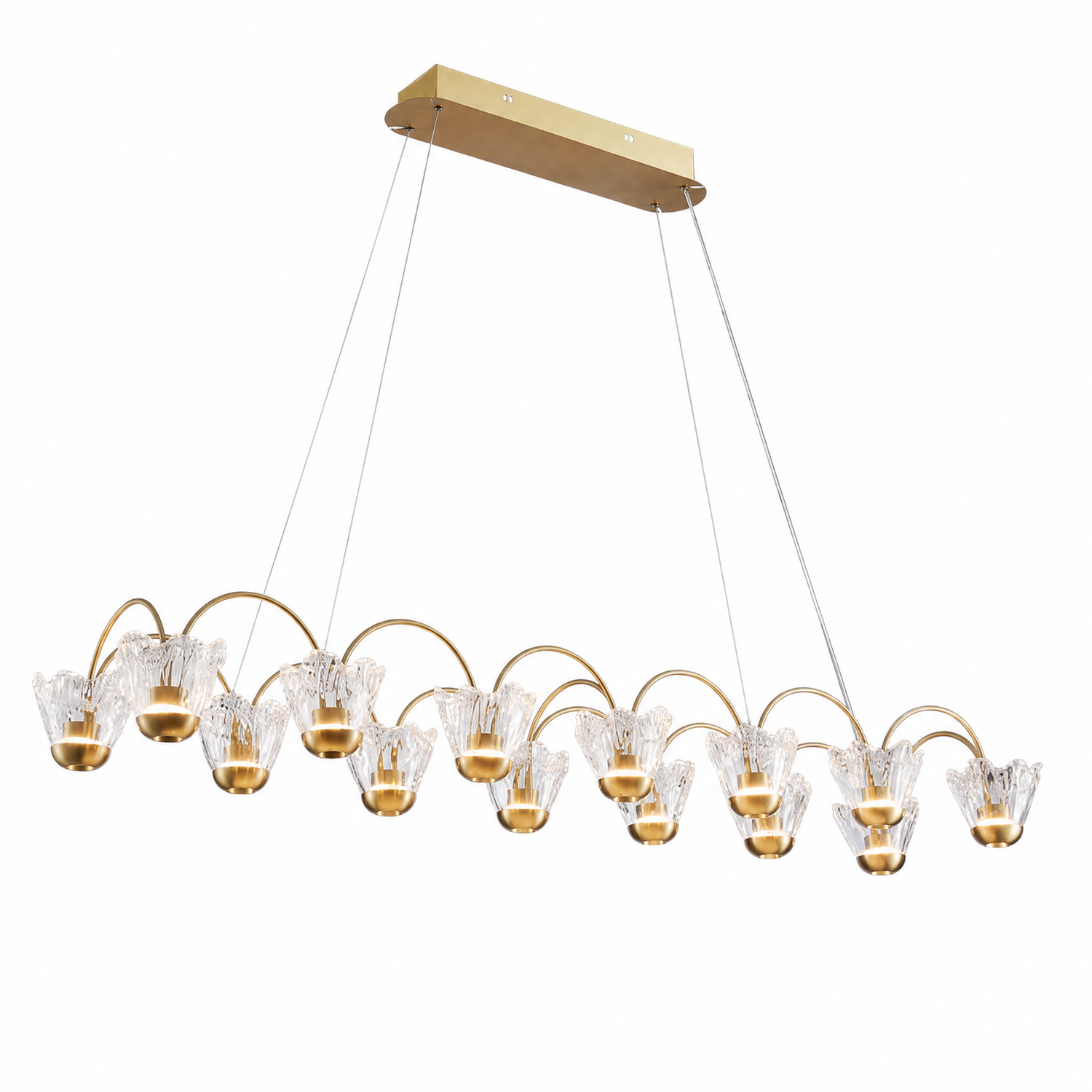 Flowers Glass Linear Chandelier