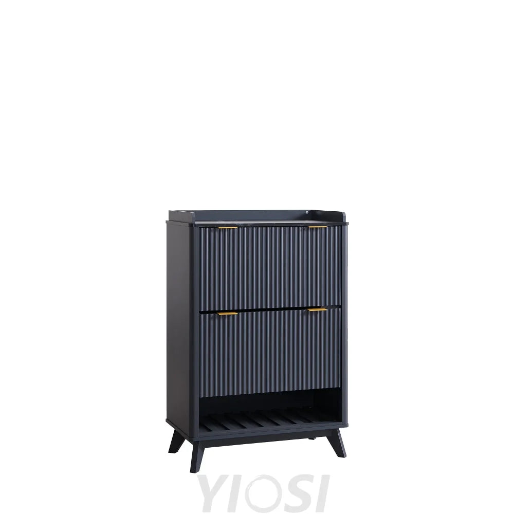 Fluted Shoe Storage Cabinet 32’’ Slim Stylish Entryway Organizer
