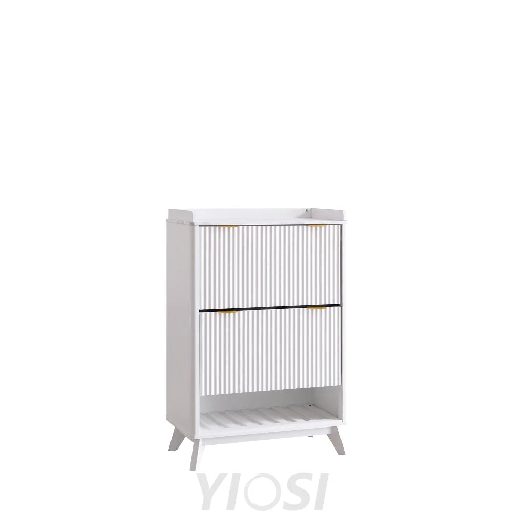 Fluted Shoe Storage Cabinet 32’’ Slim Stylish Entryway Organizer