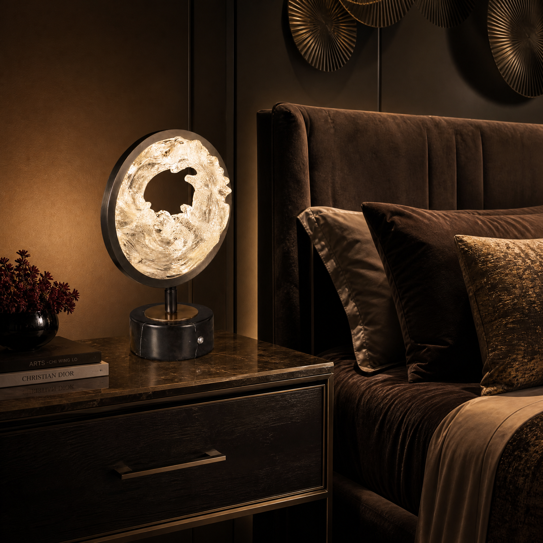 Fortune Cascade Modern Crystal Table Lamp