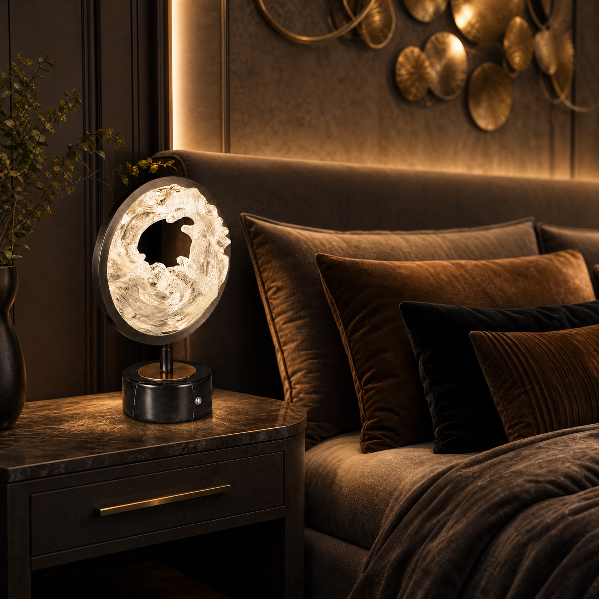 Fortune Cascade Modern Crystal Table Lamp