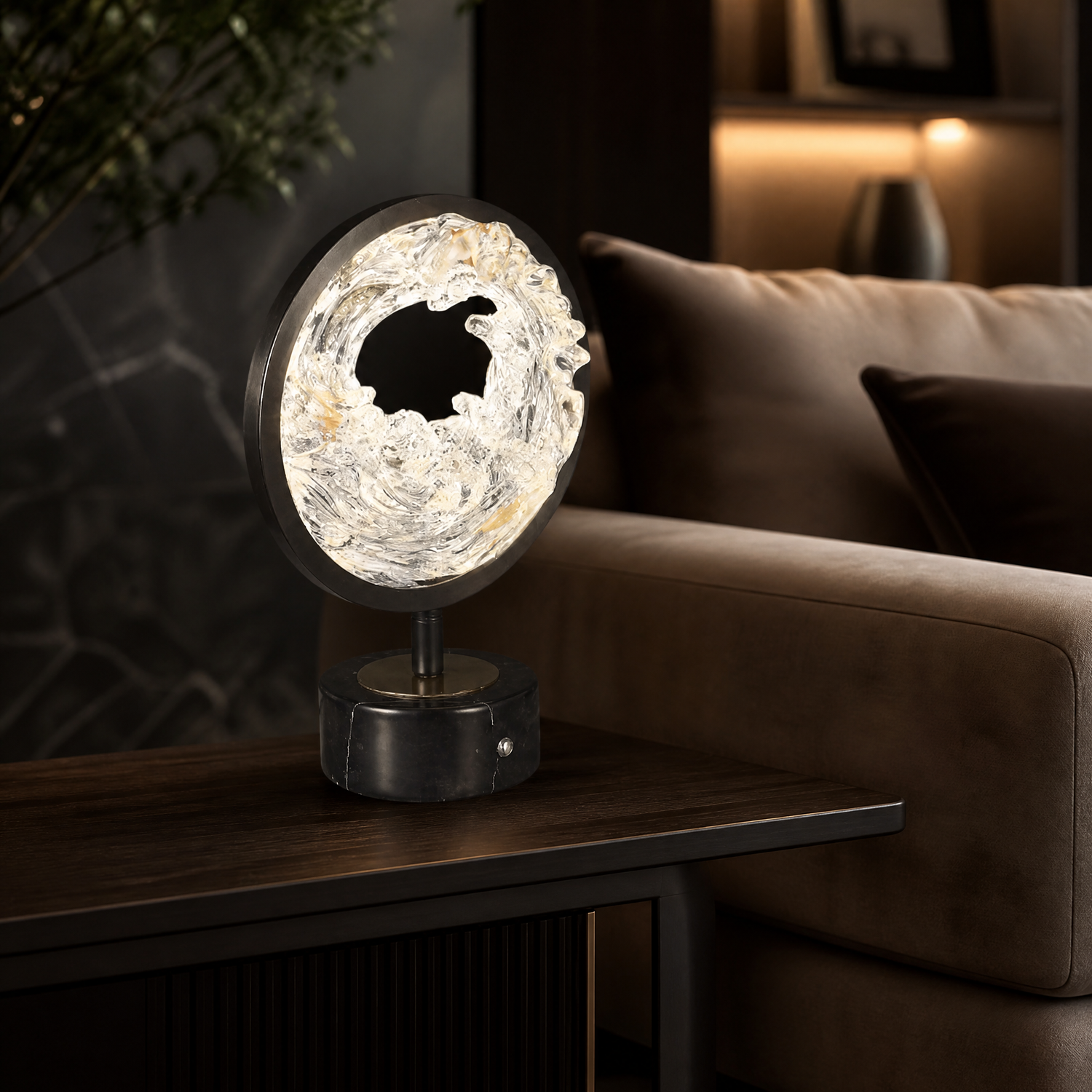 Fortune Cascade Modern Crystal Table Lamp - main