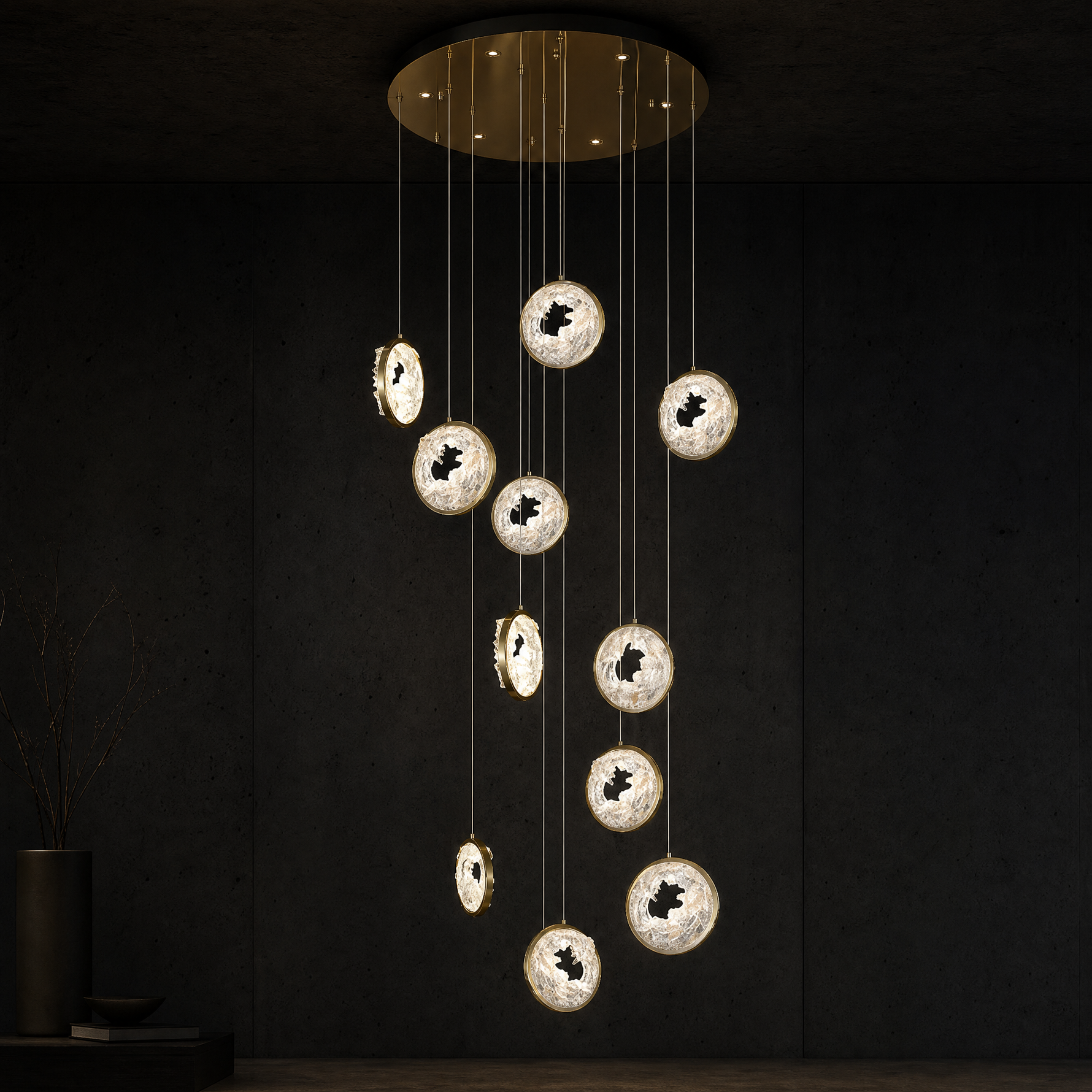 Fortune Cascade Modern Sculptural Pendant Light - main