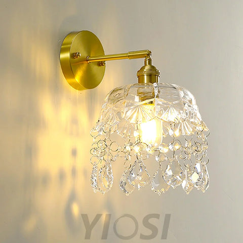 French Crystal Tassel Wall Sconce - Wave-1-Yiosilamp