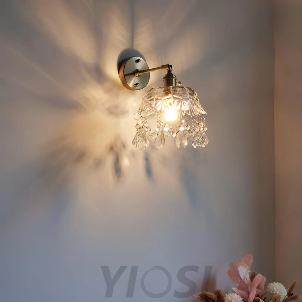 French Crystal Tassel Wall Sconce - Wave-1-Yiosilamp