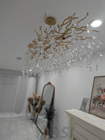 French Style Crystal Chandelier With Branches & Leaves Chandeliers