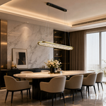 Frozen Crystal Modern Linear Dining Pendant Light - scene