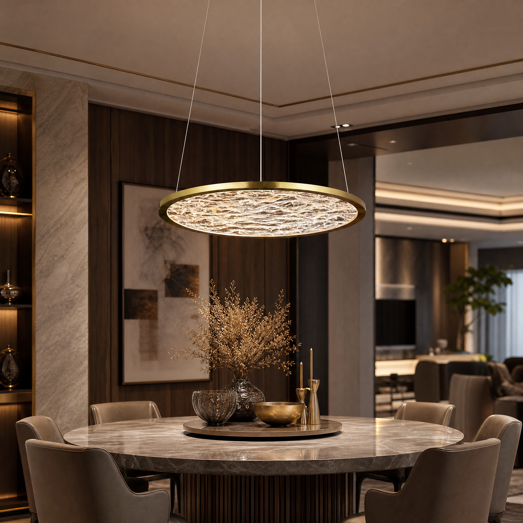 Frozen Crystal Modern Sculptural Pendant Light - scene