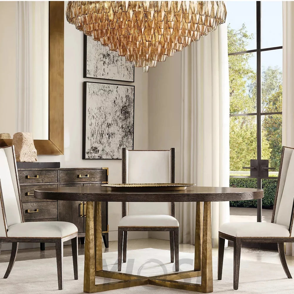 Fusion Golden Modern Large Crystal Chandelier