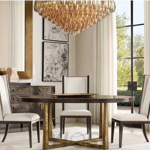 Fusion Golden Modern Large Crystal Chandelier