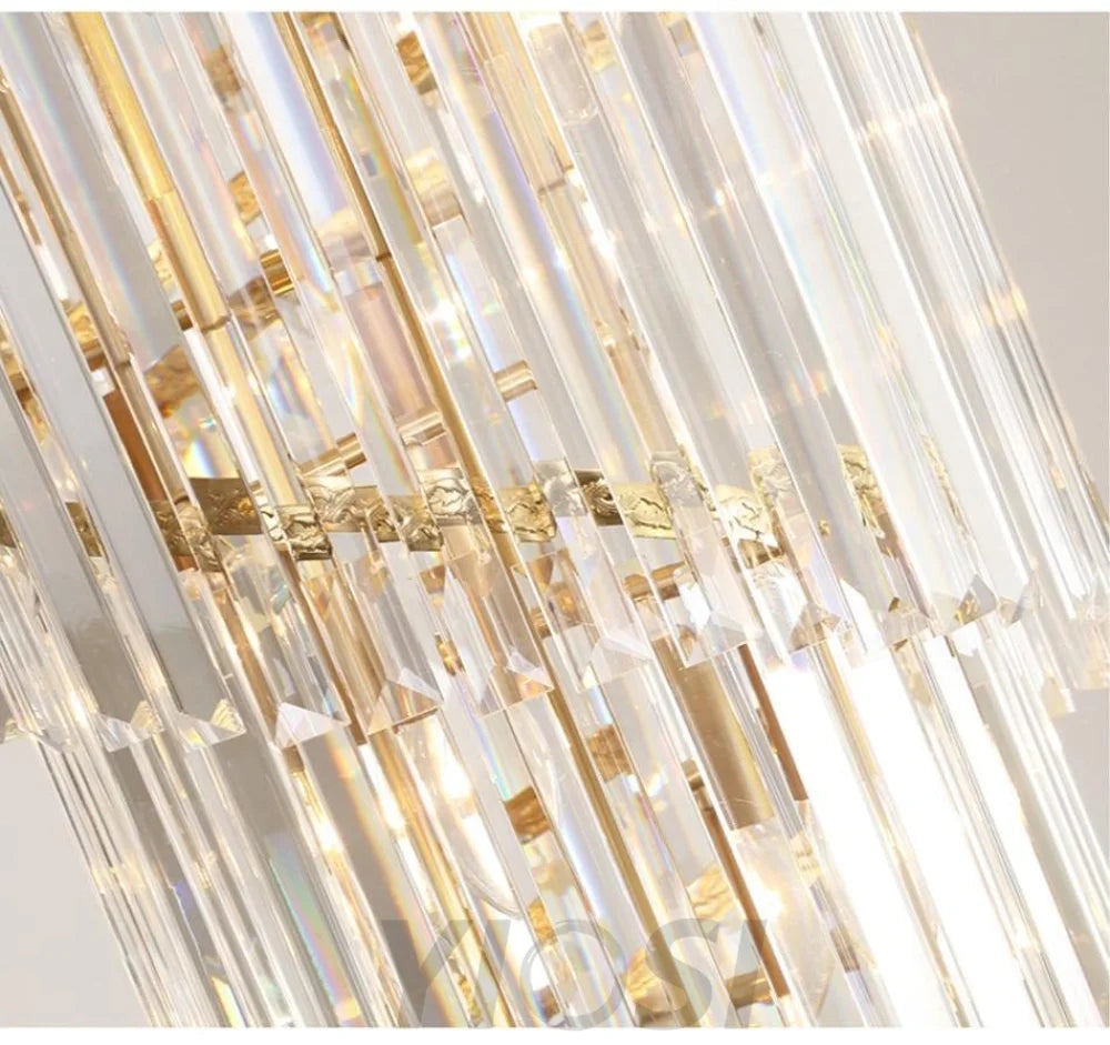 Fusion Golden Modern Large Crystal Chandelier