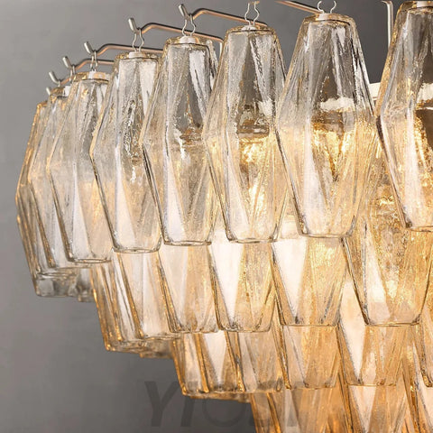 Fusion Golden Modern Large Crystal Chandelier