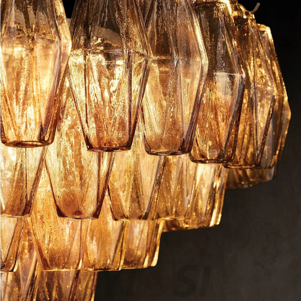 Fusion Golden Modern Large Crystal Chandelier