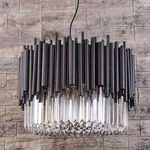 Fusion Modern Classic Black Crystal Round Chandelier 24’’/ 32’’/40’’