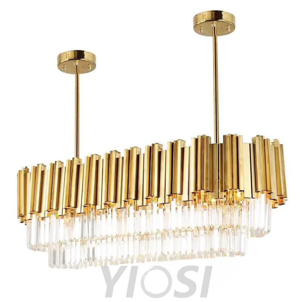 Fusion Modern Luxury Crystal Light Rod Chandelier