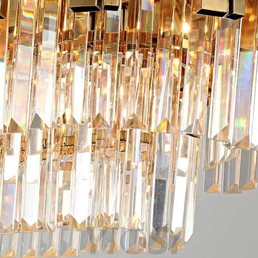 Fusion Modern Luxury Crystal Light Rod Chandelier