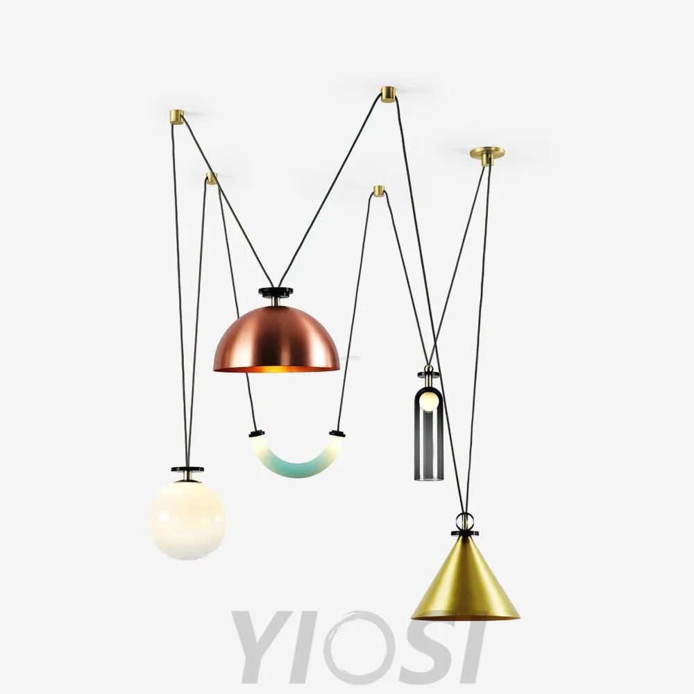 Geometric Art Modern Chandelier - Glass-1-Yiosilamp