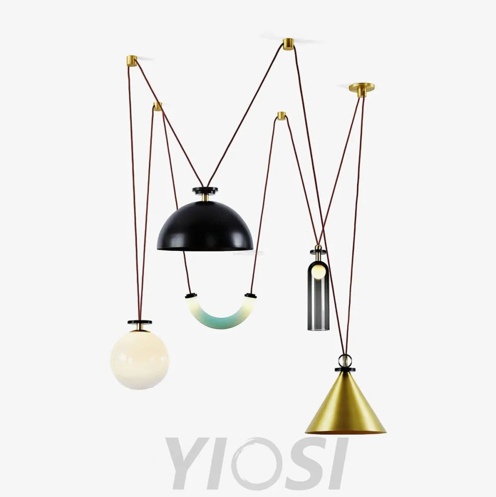 Geometric Art Modern Chandelier - Glass-1-Yiosilamp