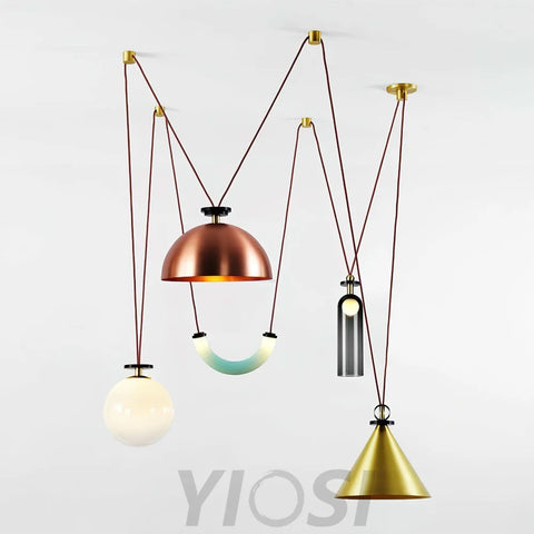 Geometric Art Modern Chandelier - Glass-1-Yiosilamp