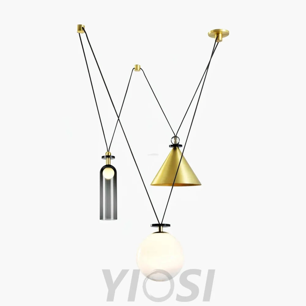 Geometric Art Modern Chandelier - Glass-1-Yiosilamp