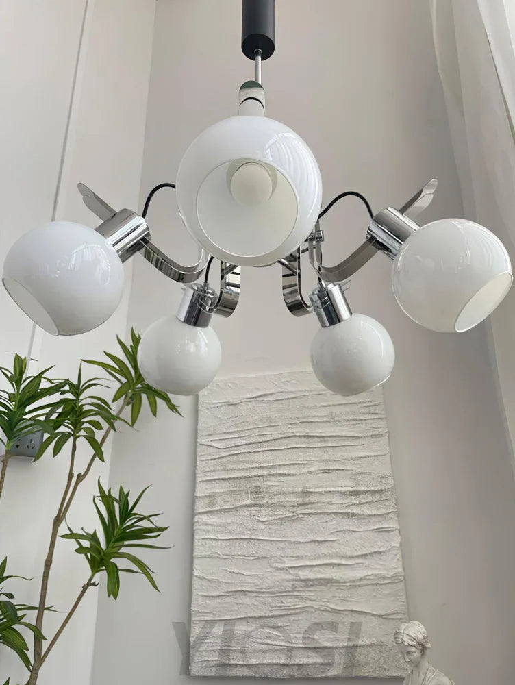 Geometrical Chrome Chandelier - Bend-1-Yiosilamp