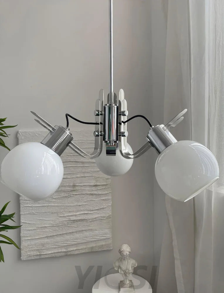 Geometrical Chrome Chandelier - Bend-1-Yiosilamp