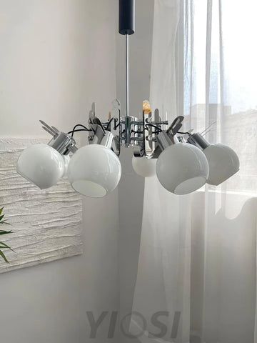 Geometrical Chrome Chandelier - Bend-1-Yiosilamp