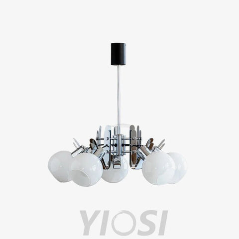 Geometrical Chrome Chandelier - Bend-1-Yiosilamp