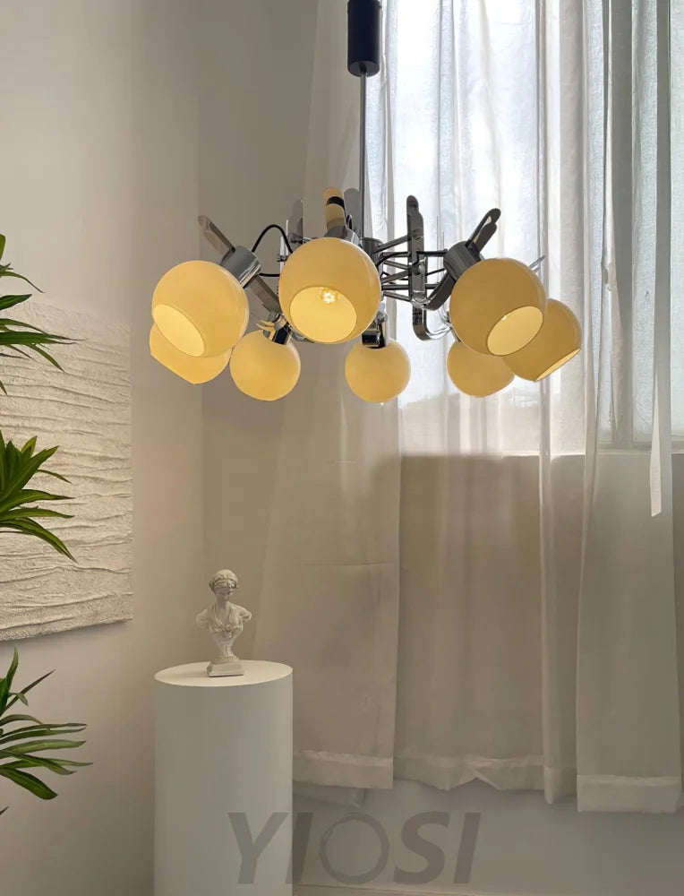 Geometrical Chrome Chandelier - Bend-1-Yiosilamp