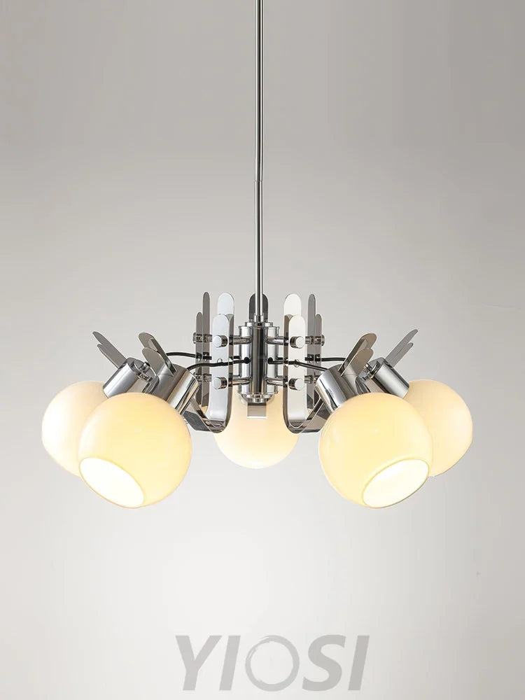 Geometrical Chrome Chandelier - Bend-1-Yiosilamp