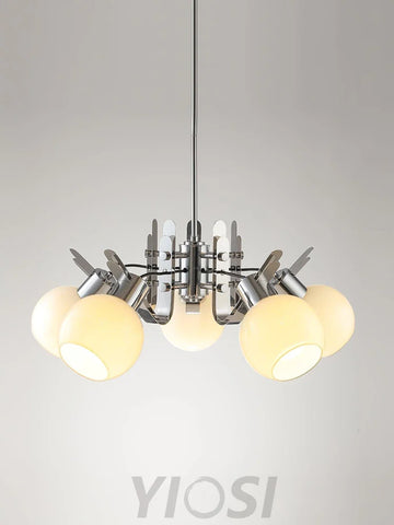 Geometrical Chrome Chandelier - Bend-1-Yiosilamp
