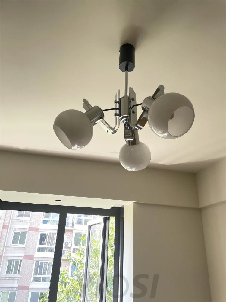 Geometrical Chrome Chandelier - Bend-1-Yiosilamp