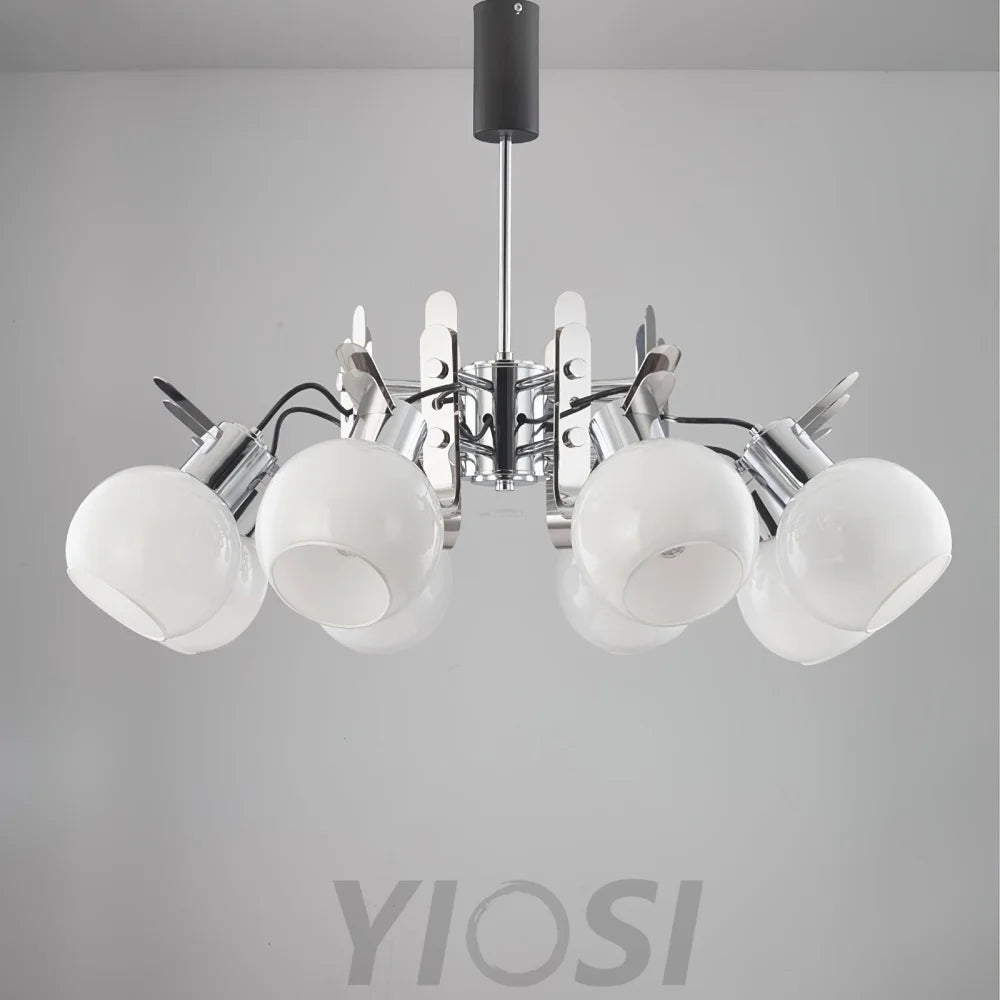 Geometrical Chrome Chandelier - Bend-1-Yiosilamp