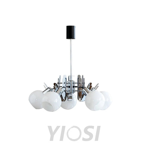 Geometrical Chrome Chandelier - Bend-1-Yiosilamp