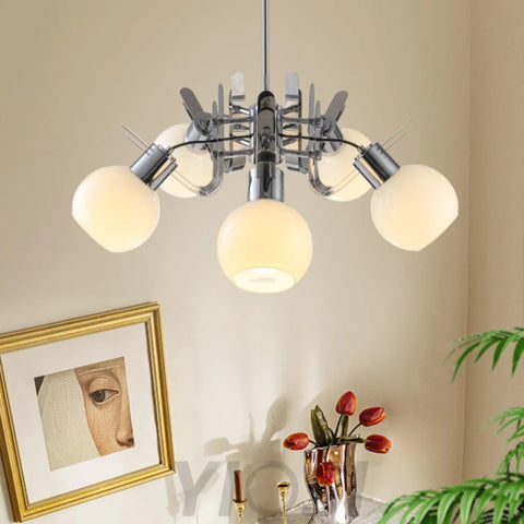 Geometrical Chrome Chandelier - Bend-1-Yiosilamp