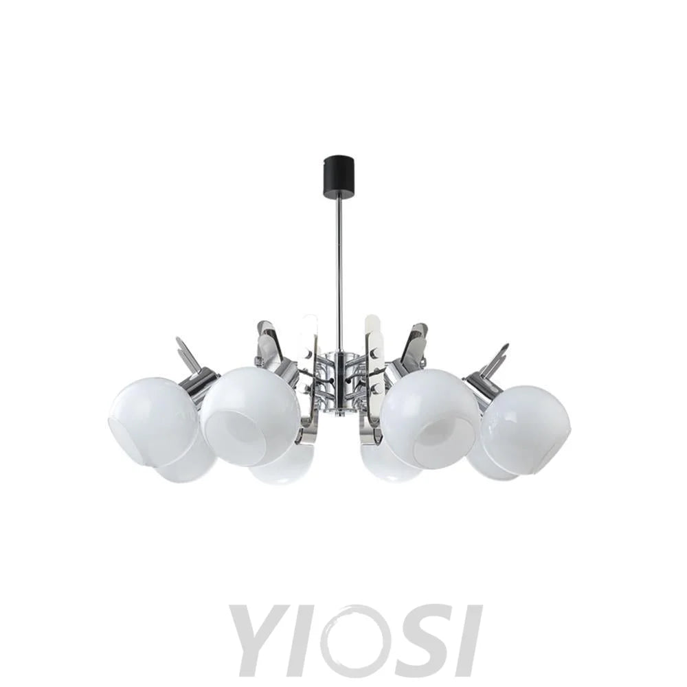 Geometrical Chrome Chandelier - Bend-1-Yiosilamp