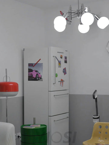 Geometrical Chrome Chandelier - Bend-1-Yiosilamp
