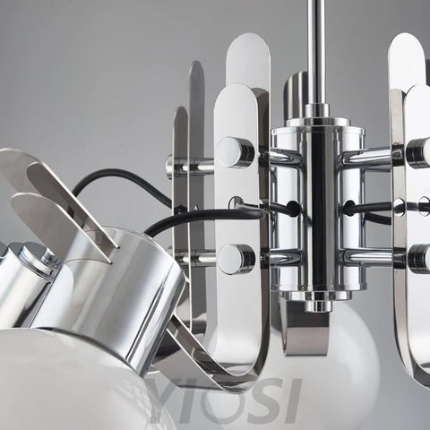 Geometrical Chrome Chandelier - Bend-1-Yiosilamp