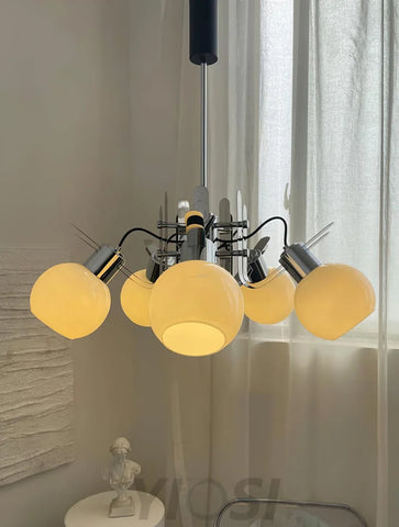 Geometrical Chrome Chandelier - Bend-1-Yiosilamp