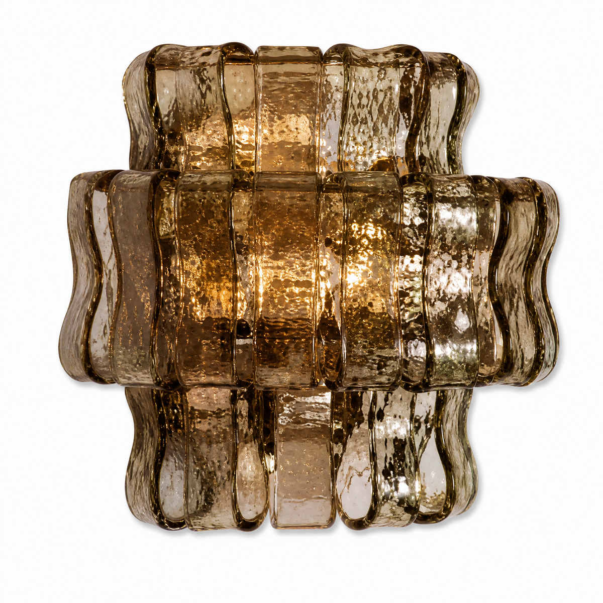 Ghiaccio L304 Hook Plate Crystal Wall Lamp Amber - Copper Color