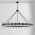 60" 60-Light Crystal Ring Chandelier - Black – lights off