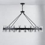 48" 48-Light Crystal Ring Chandelier - Black – lights off