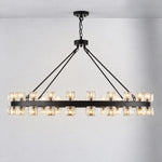 48" 48-Light Crystal Ring Chandelier - Black – lights on