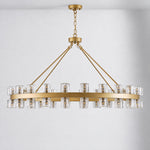 48" 48-Light Crystal Ring Chandelier - Gold – lights off