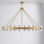 60" 60-Light Crystal Ring Chandelier - Gold – lights off
