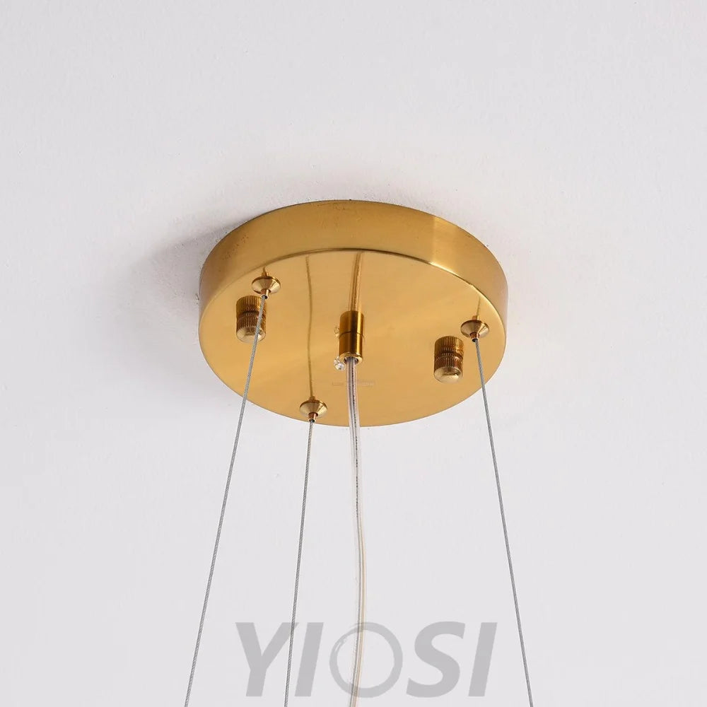 Gingko Chandelier Style P - Gingko, Gingko Chandelier, Gold & White-1-Yiosilamp
