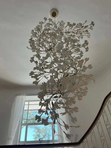 Gingko Leaves Twig Chandelier Porcelain Branch Pendant Light Chandeliers